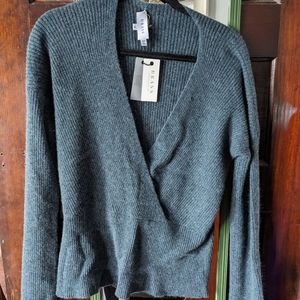 Cashmere crossover sweater, blue size mefium